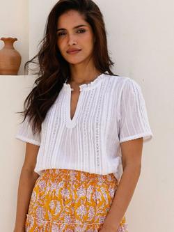 Aspiga Vienna Organic Cotton Blouse, White, White