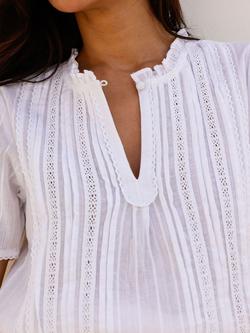 Aspiga Vienna Organic Cotton Blouse, White - view 2, White