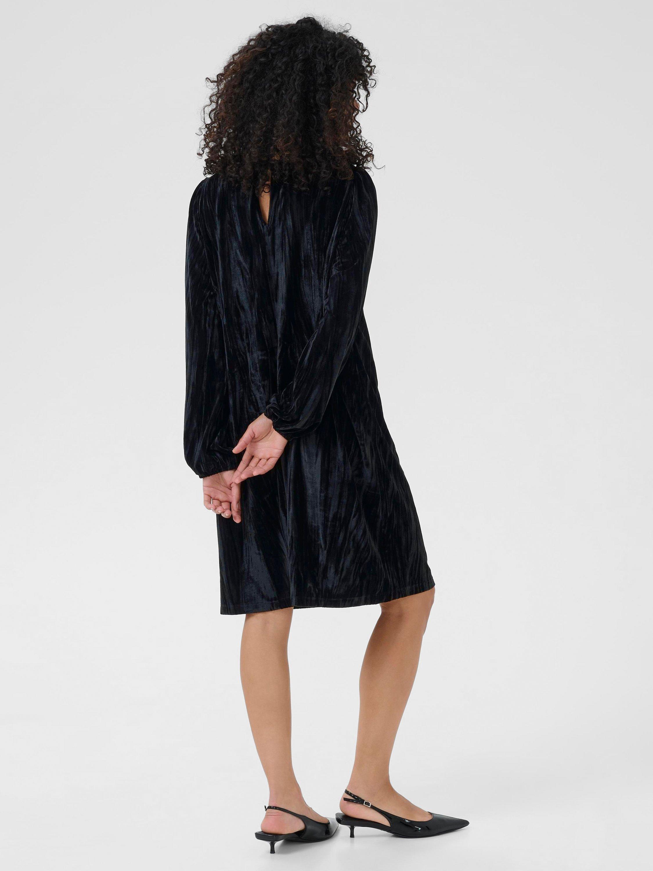 Product image 2 of 6, which shows KAFFE Elva Knee Length Swing Dress, Black Deep, XS