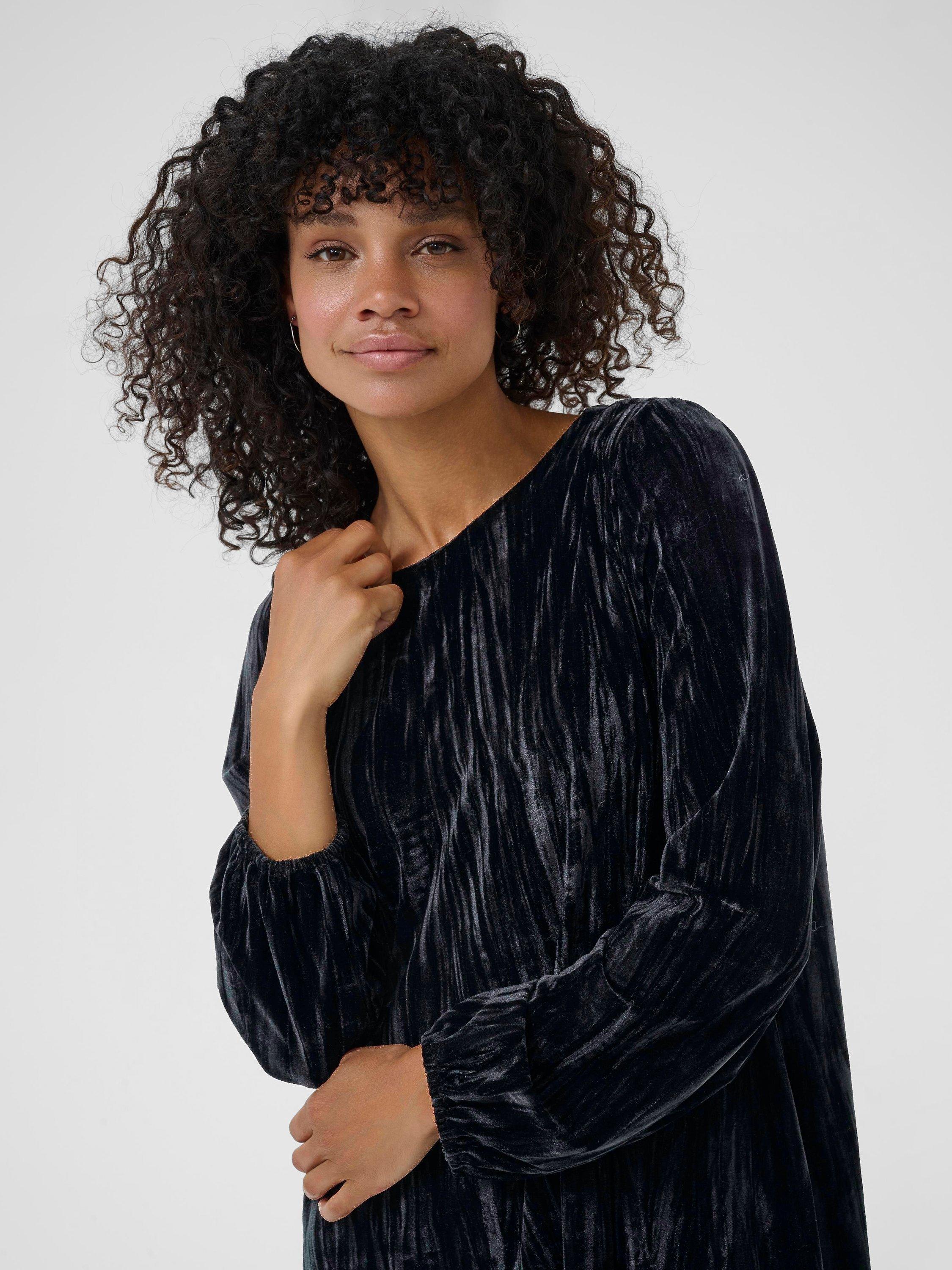 Product image 4 of 6, which shows KAFFE Elva Knee Length Swing Dress, Black Deep, XS