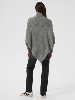 KAFFE Jennie Knit Roll Neck Poncho - view 2, Dark Grey