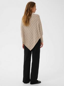 KAFFE Oline Round Neck Poncho - view 2, Feather Gray Melange