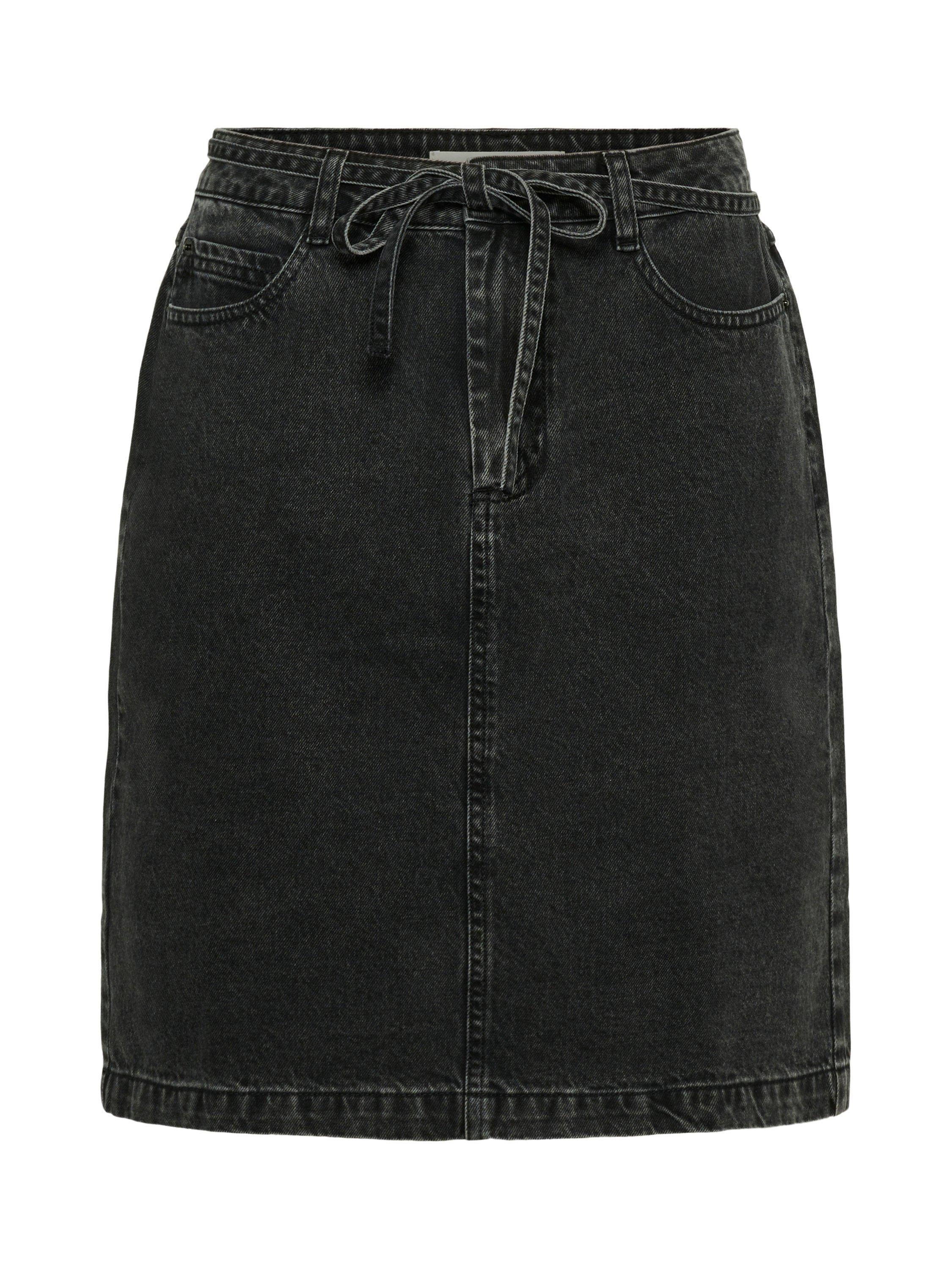 Product image 5 of 6, which shows KAFFE Carly Denim Skirt, Black Washed Denim, 8