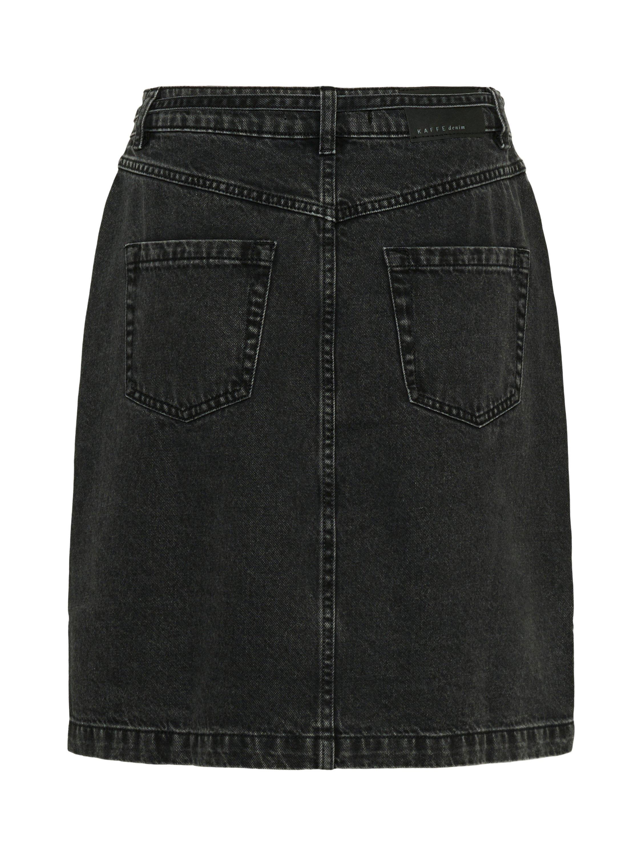 Product image 6 of 6, which shows KAFFE Carly Denim Skirt, Black Washed Denim, 8