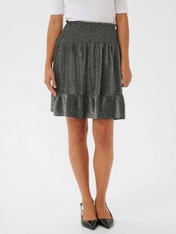 KAFFE Rita Glitter Mini Skirt, Silver, Silver