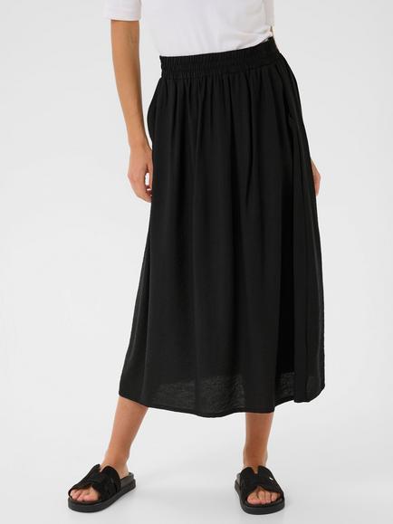 KAFFE Rea A-Line Midi Skirt, Black Deep, Black Deep