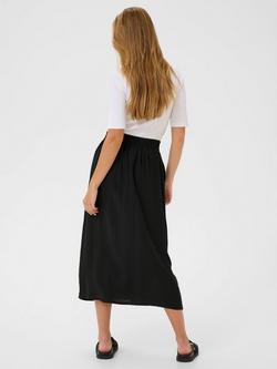 KAFFE Rea A-Line Midi Skirt, Black Deep - view 2, Black Deep