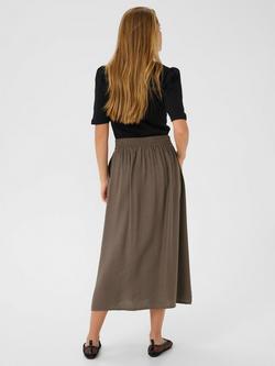 KAFFE Rea A-Line Midi Skirt, Morel - view 2, Morel