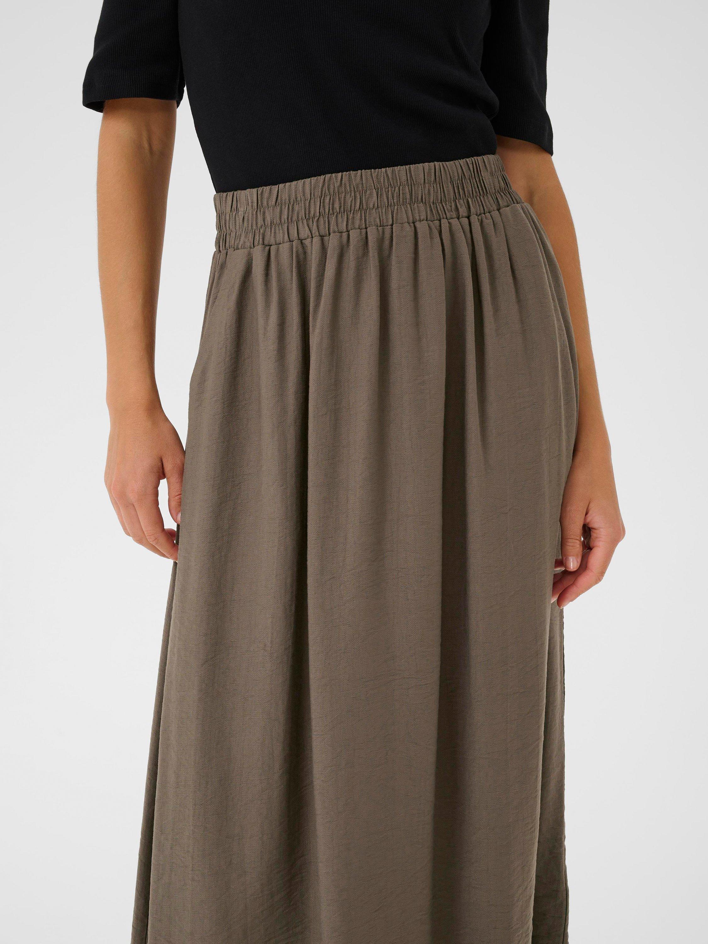 Product image 4 of 6, which shows KAFFE Rea A-Line Midi Skirt, Morel, 8