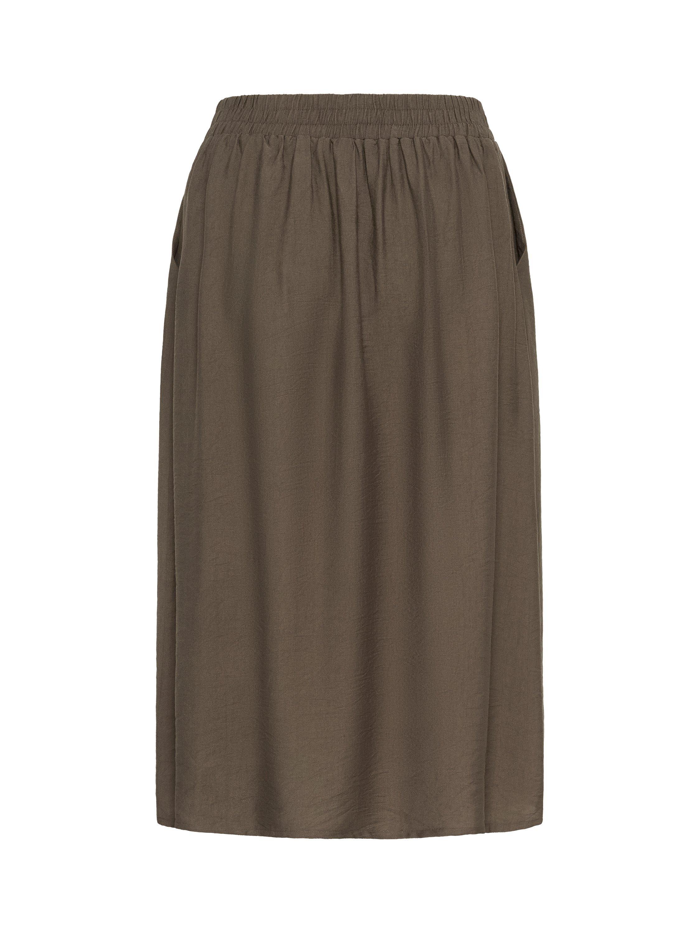 Product image 6 of 6, which shows KAFFE Rea A-Line Midi Skirt, Morel, 8