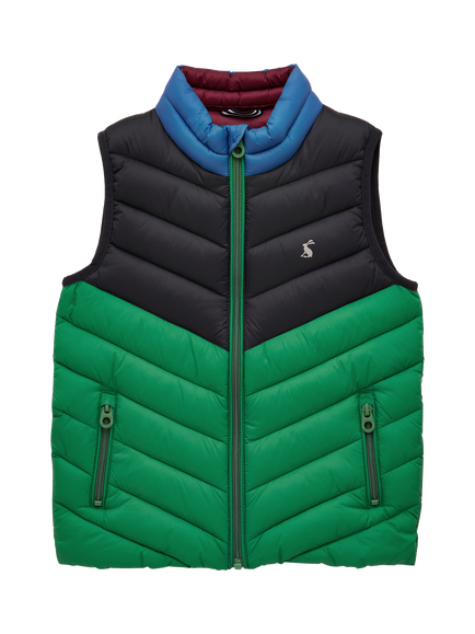 Joules Kids' Crofton Colour Block Gilet, Multi, Multi