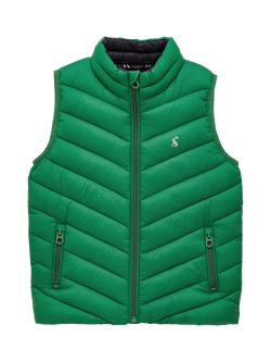Joules Kids' Crofton Zipped Gilet, Green, Green