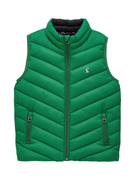 Joules Kids' Crofton Zipped Gilet, Green, Green