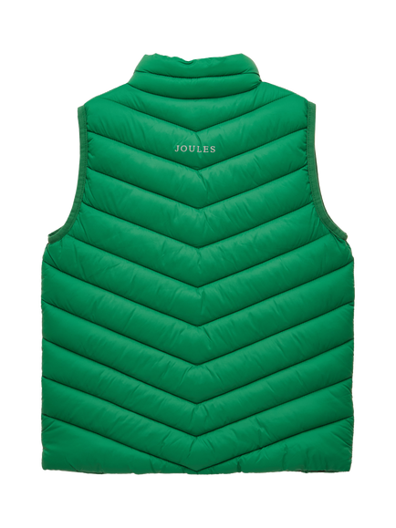 Joules Kids' Crofton Zipped Gilet, Green - view 2, Green