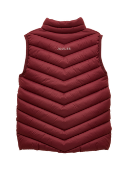Joules Kids' Crofton Zipped High Neck Gilet, Port - view 2, Port
