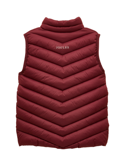 Joules Kids' Crofton Zipped High Neck Gilet, Port - view 2, Port