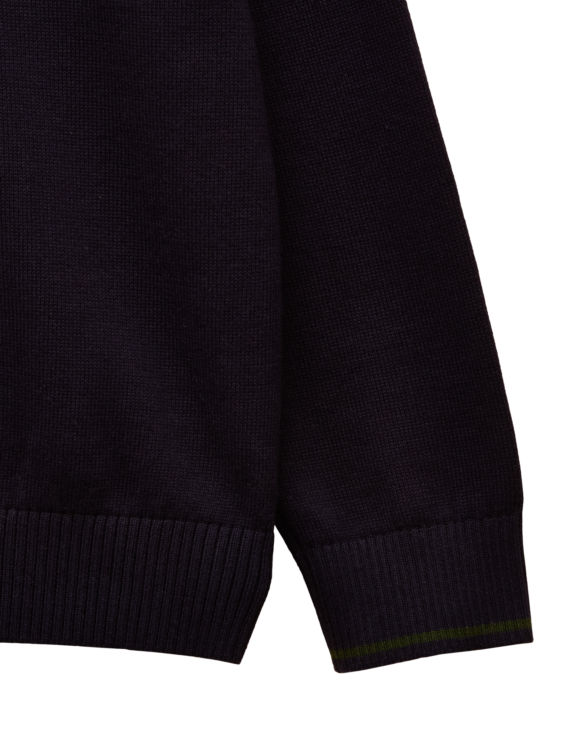 Product image 3 of 4, which shows Joules Kids' Cotton Zip Neck Jumper, Navy, 1-2 years