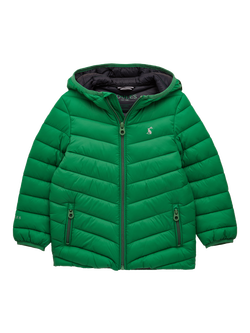 Joules Kids' Carin Hooded Padded Coat. Navy, Green