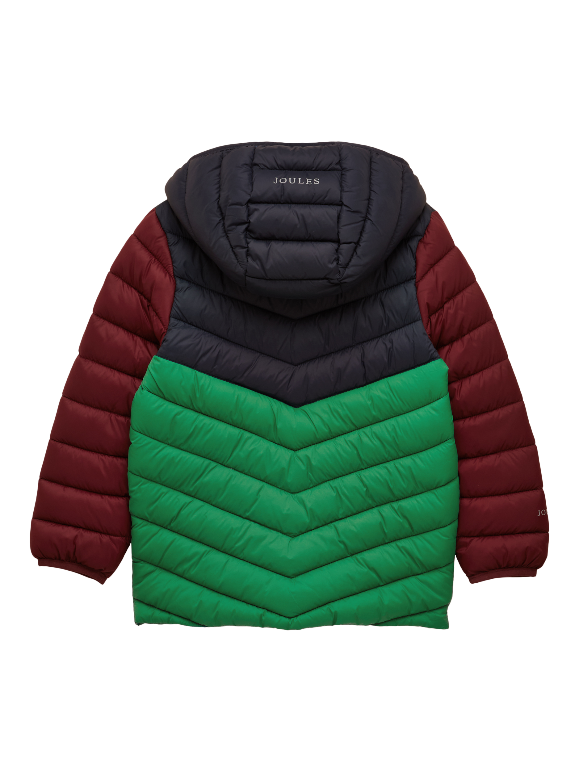 Product image 5 of 5, which shows Joules Kids' Carin Colour Block Puffer Coat, Multi, 1-2 years