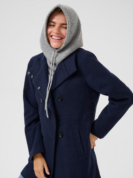 KAFFE Icelyn Drawstring Tie Balaclava, Grey
