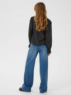 KAFFE Rea Polka Dot Top, Black/Multi - view 2, Black/Multi