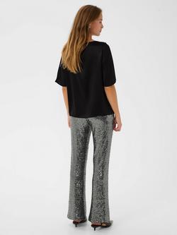 KAFFE Lotte Short Sleeve Blouse - view 2, Black Deep