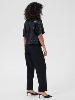KAFFE Miranda Sequin Top - view 2, Black Deep