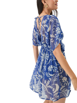 Accessorize Chiffon Kaftan, Blue - view 2, Blue