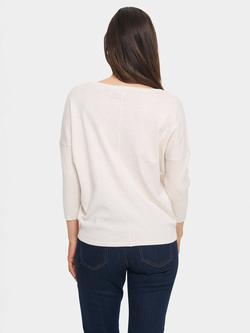 Saint Tropez MilaSZ Round Neck Pullover Jumper - view 2, Fog Melange
