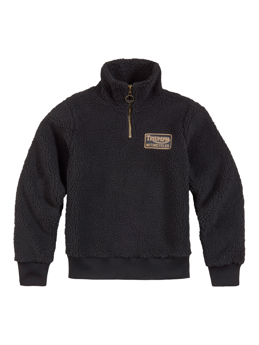 Product image 1 of 3, which shows Triumph Motorcycles Roadhouse Zip Fleece, Black, S