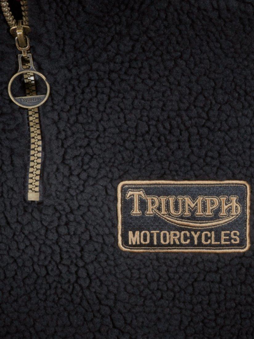 Product image 3 of 3, which shows Triumph Motorcycles Roadhouse Zip Fleece, Black, S