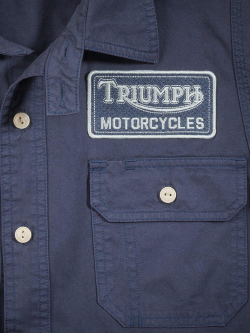 Product image 3 of 3, which shows Triumph Motorcycles Passenger Shirt, Washed Indigo, S