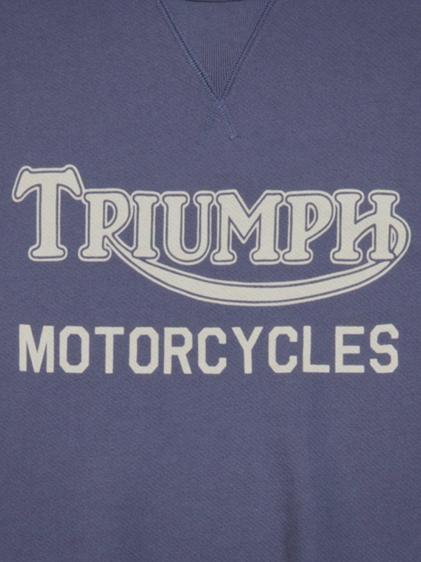Product image 3 of 3, which shows Triumph Motorcycles Radial Crew Sweatshirt, Washed Indigo, S