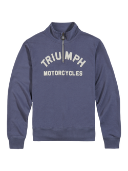Triumph Motorcycles Ribble Zip Sweatshirt, Washed Indigo, Washed Indigo