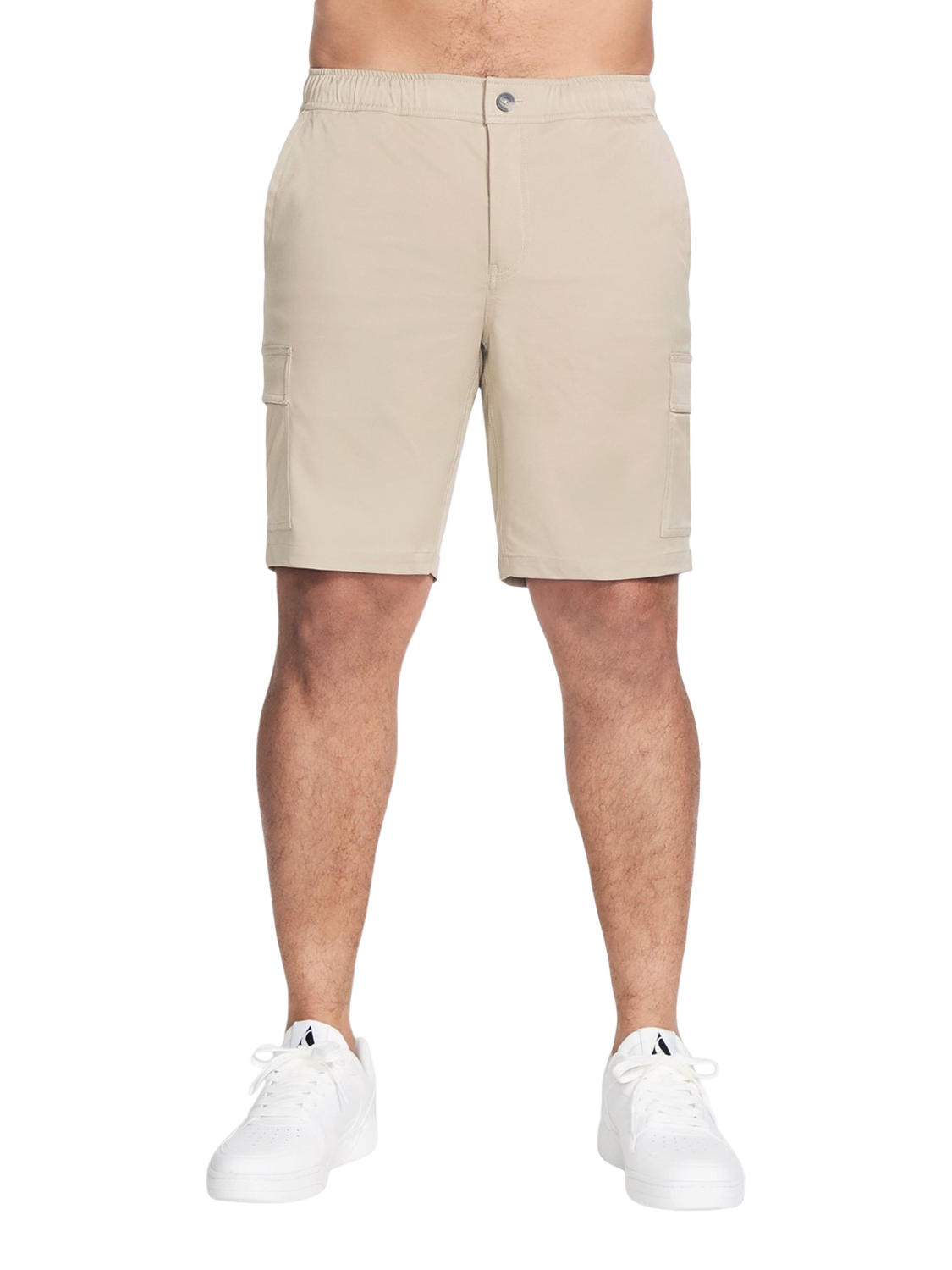 Product image 1 of 11, which shows Skechers Downtown Cargo 9" Shorts, Natural/Silver, M