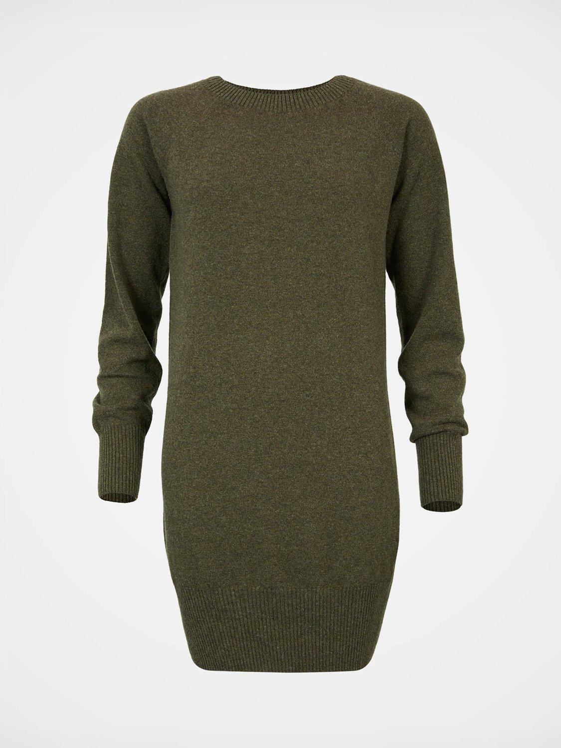 Product image 2 of 4, which shows Celtic & Co. Slouch Pure Wool Jumper Dress, Olive, XS