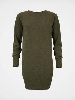 Celtic & Co. Slouch Pure Wool Jumper Dress, Olive - view 2, Olive