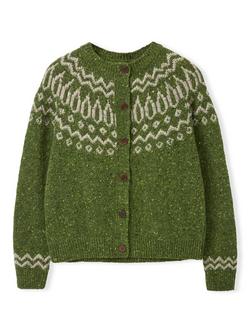 Celtic & Co. Fair Isle Pure Wool Cardigan, Fern - view 2, Fern