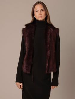 Celtic & Co. Reversible Toascana Sheepskin Gilet, Oxblood, Oxblood