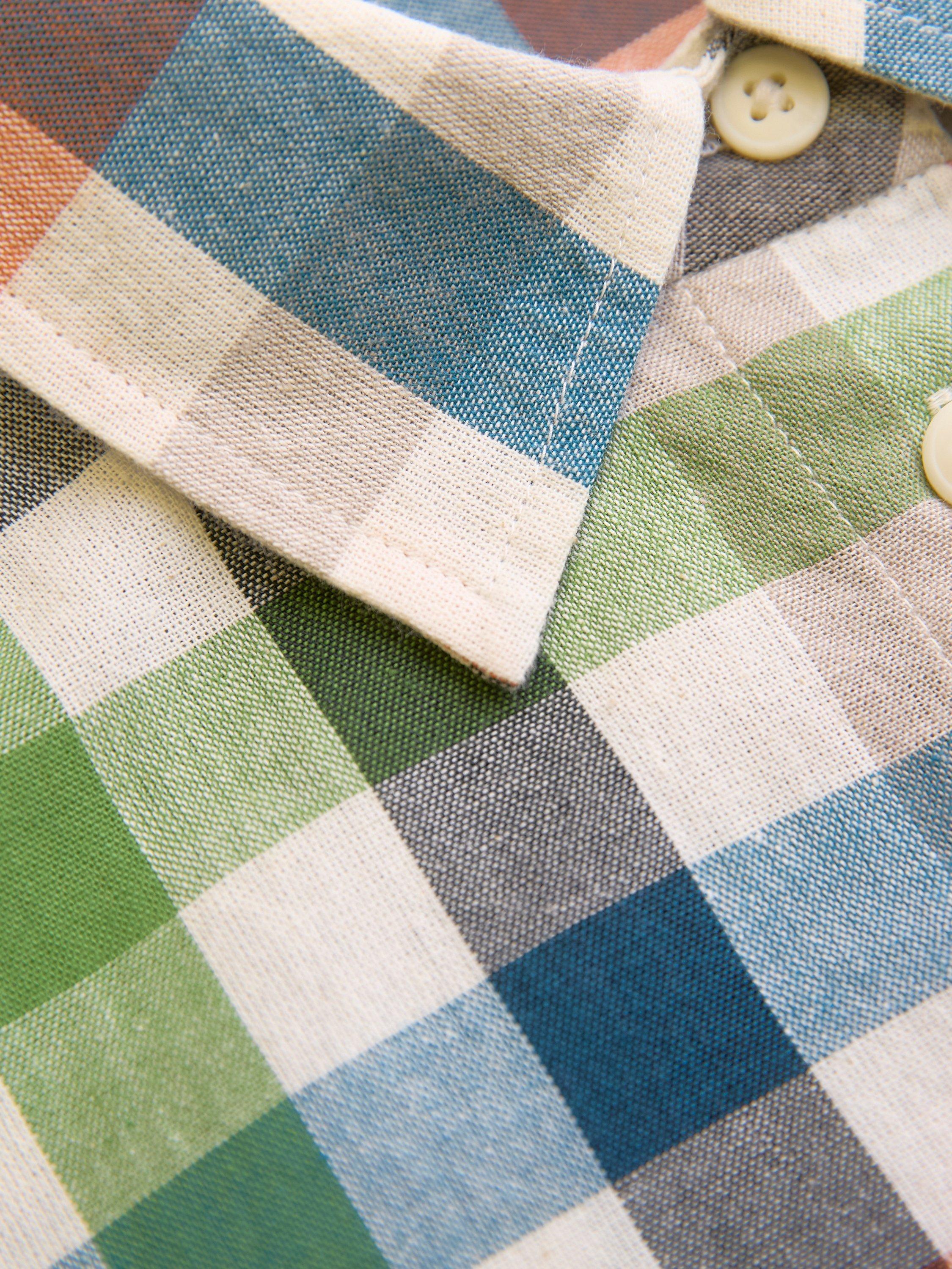 Product image 4 of 7, which shows Celtic & Co. Check Curved Hem Shirt, Multi, 8