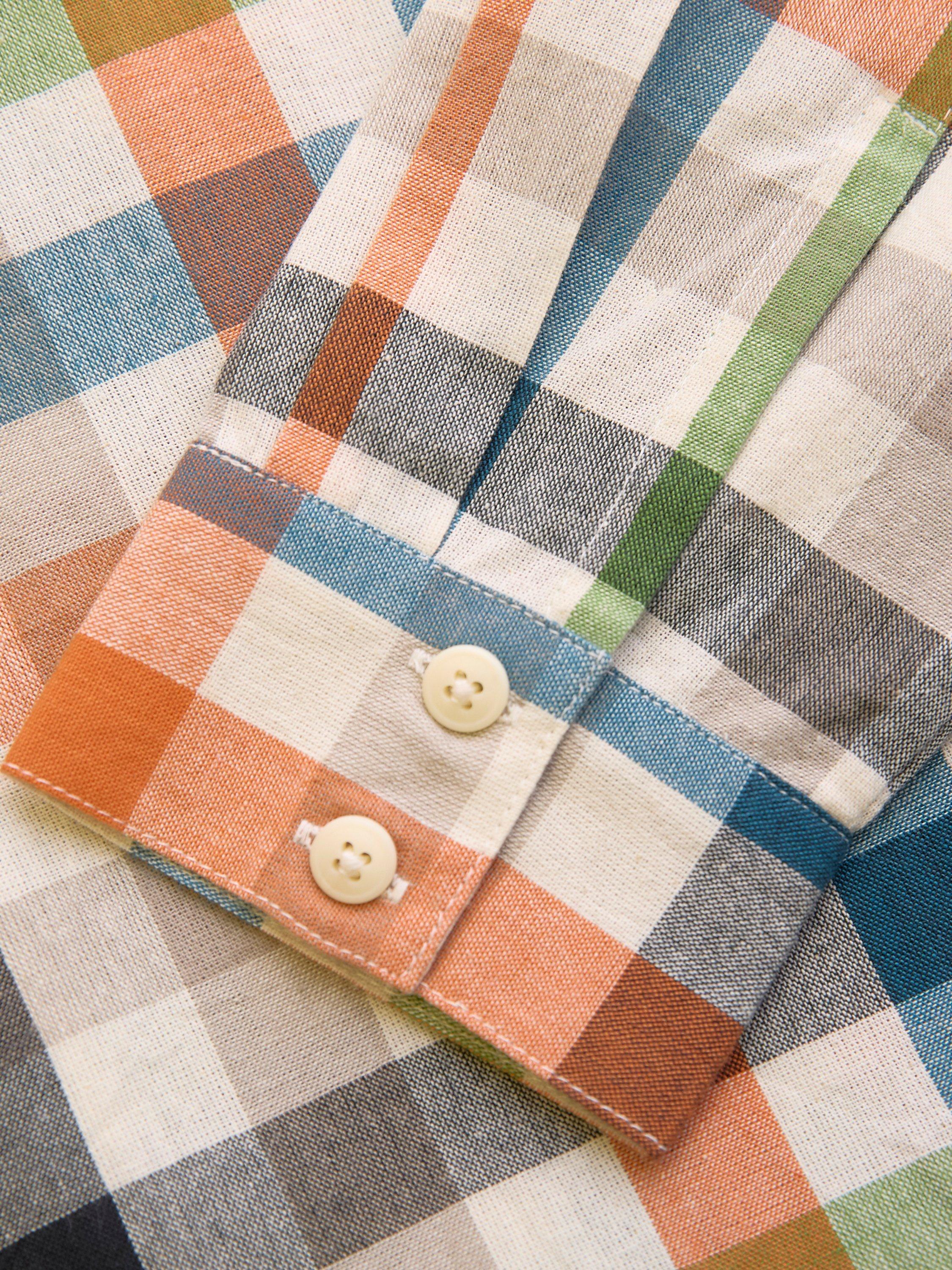 Product image 5 of 7, which shows Celtic & Co. Check Curved Hem Shirt, Multi, 8