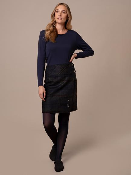 Celtic & Co. Celt Pure Wool Kilt, Navy Charcoal Tartan, Navy Charcoal Tartan