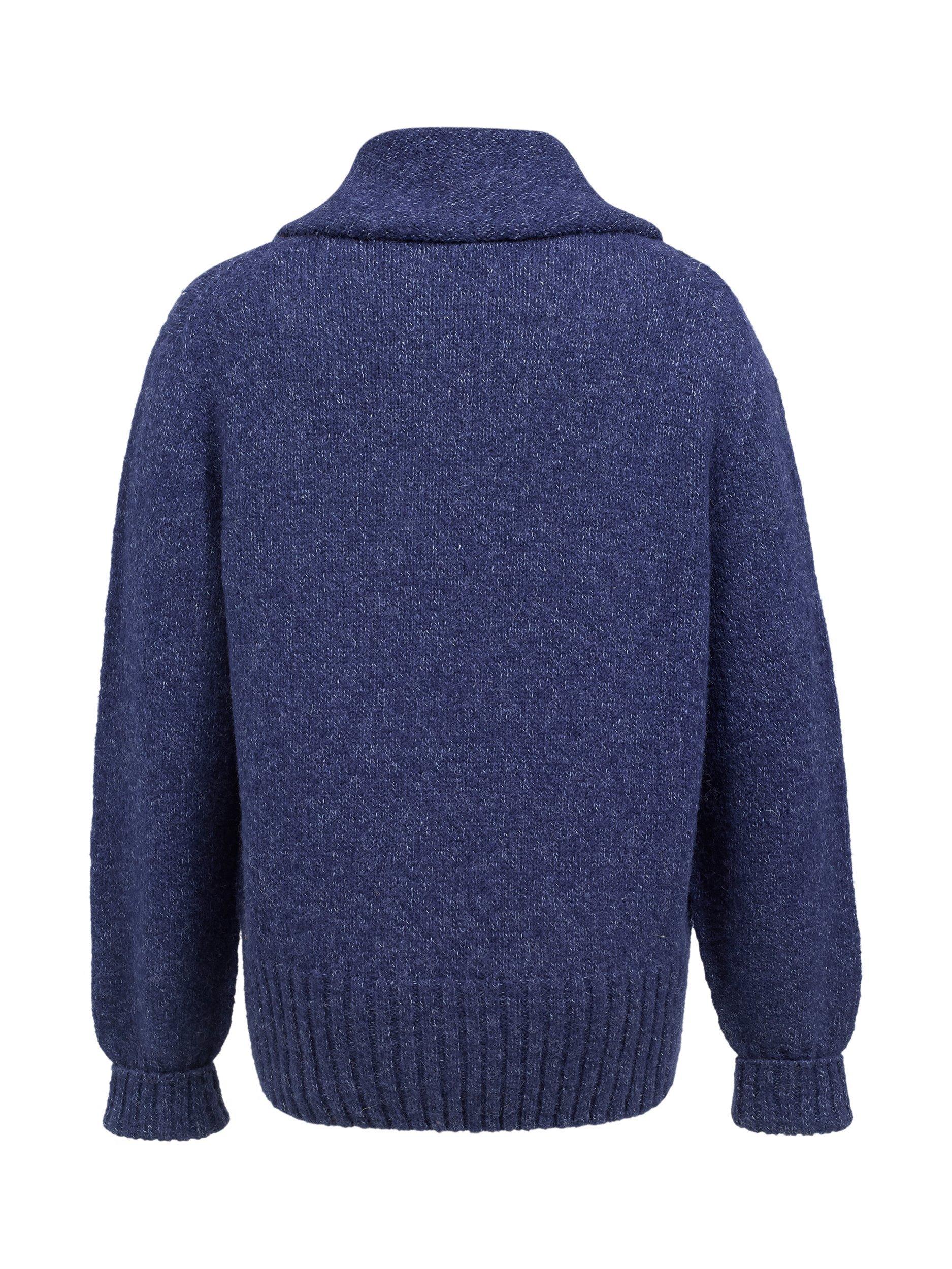 Product image 4 of 5, which shows Celtic & Co. Cowl Neck Wool Blend Jumper with Alpaca, Blue Ink, XS
