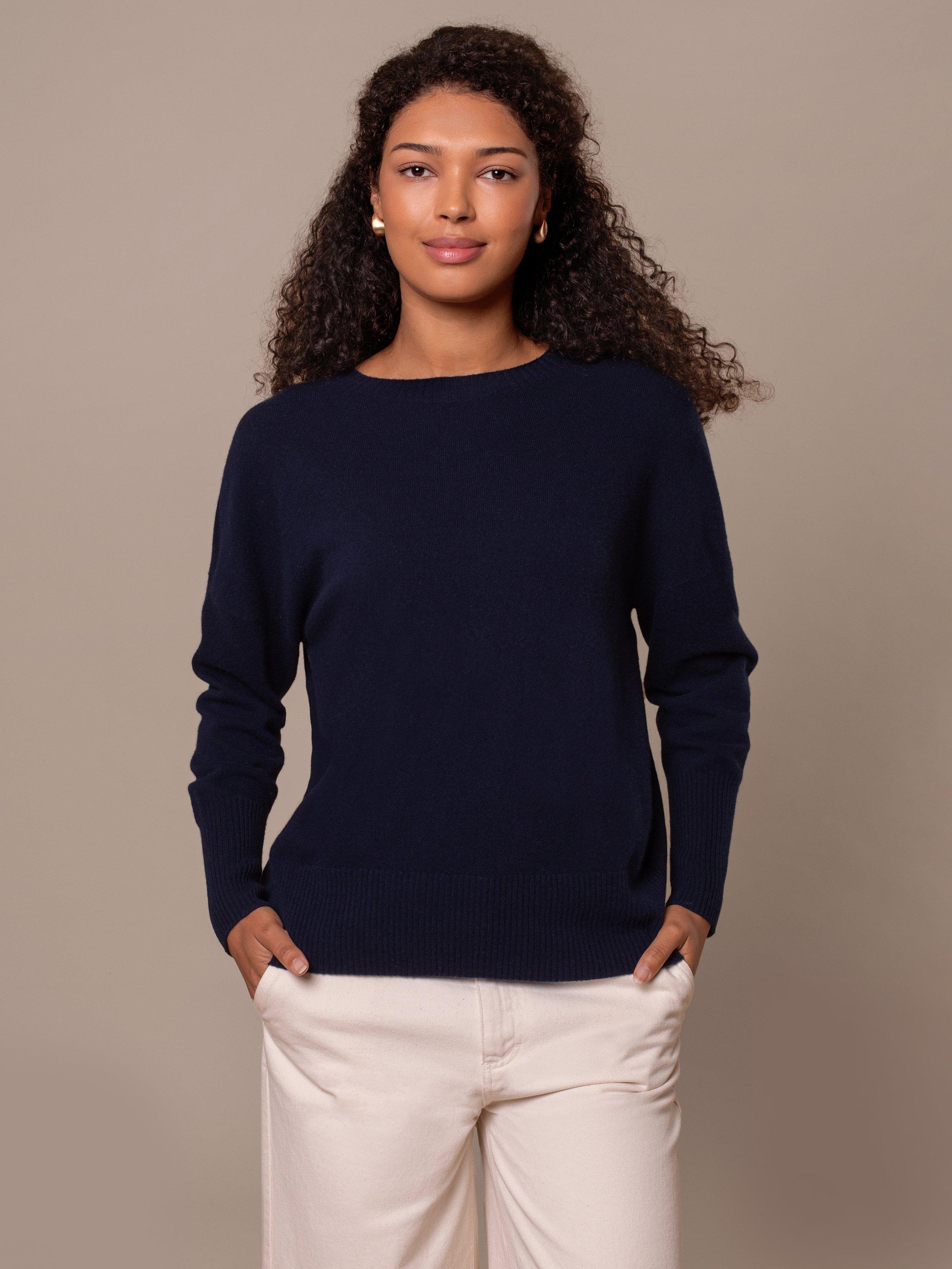 Product image 1 of 3, which shows Celtic & Co. Slouch Pure Wool Jumper, Navy, XS