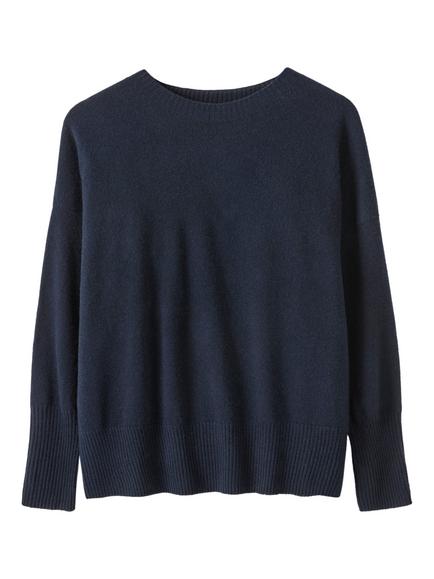 Celtic & Co. Slouch Pure Wool Jumper, Navy - view 2, Navy