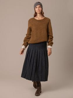 Celtic & Co. Gansey Stitch Pure Wool Jumper, Dark Ochre, Dark Ochre