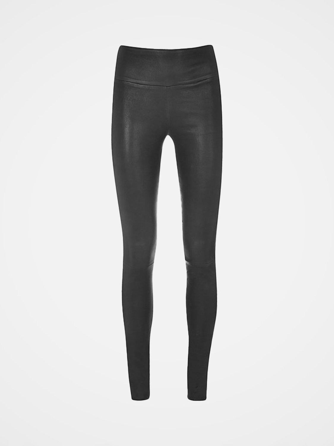 Product image 1 of 4, which shows Celtic & Co. Stretch Pure Leather Leggings, Black, 8