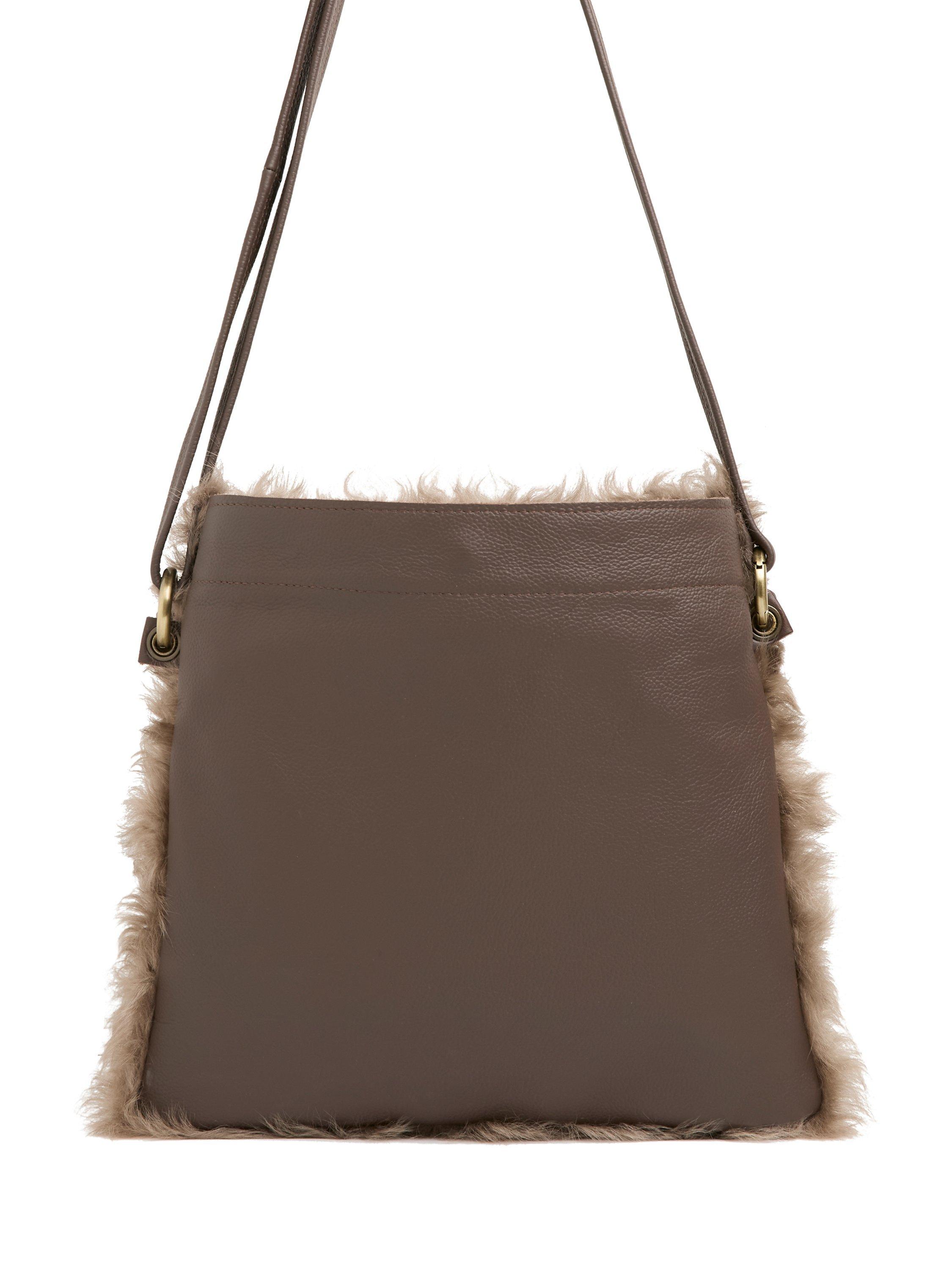 Product image 3 of 5, which shows Celtic & Co. Toscana & Leather Shoulder Bag, Taupe, One Size