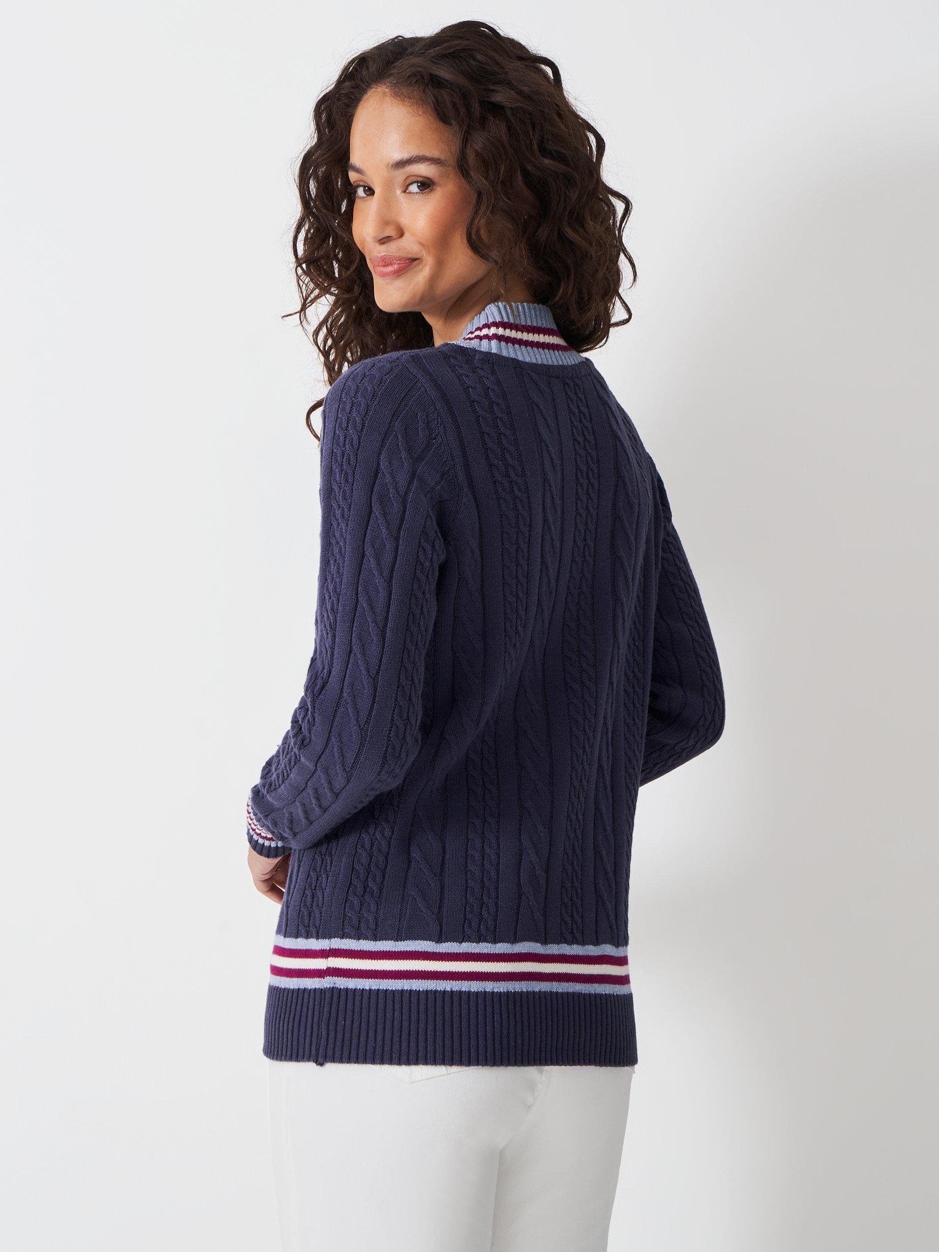 Product image 2 of 5, which shows Crew Clothing Cotton V Neck Jumper, Multi Blue, 10