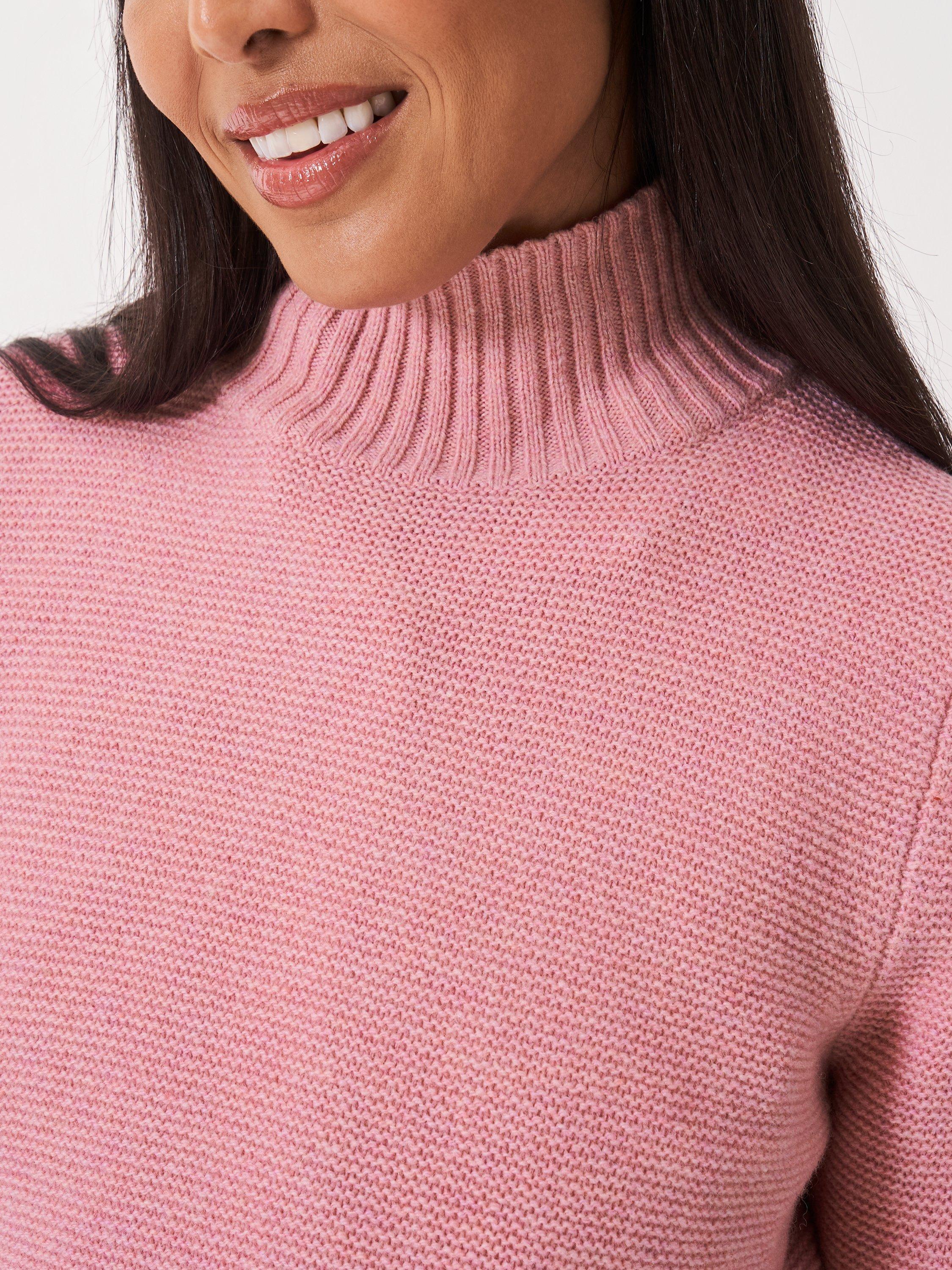 Product image 4 of 5, which shows Crew Clothing Wool Blend Crew Neck Jumper, Pastel Pink, 10